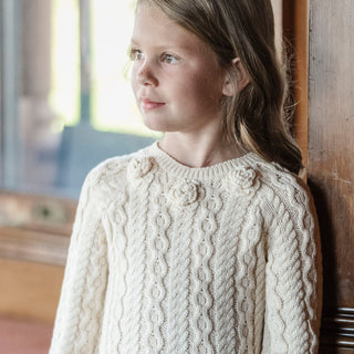 Organic Rosette Cable Sweater Dress