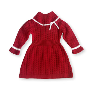 Organic Mock Neck Cable Sweater Dress - Baby