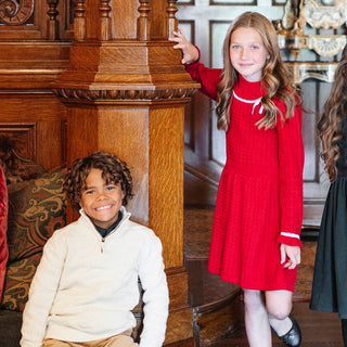 Organic Mock Neck Cable Sweater Dress - Baby