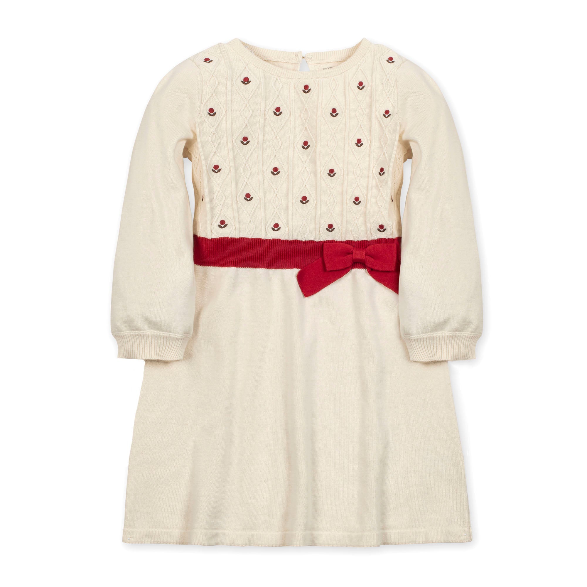Organic Skater Sweater Dress with Bow Hope & Henry Organic Skater Sweater Dress with Bow Hope & Henry