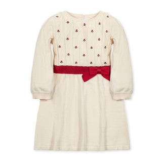 Organic Skater Sweater Dress with Bow