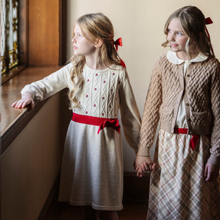 Organic Skater Sweater Dress with Bow