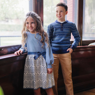 Organic Skater Sweater Dress with Bow