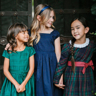 Organic Puff Sleeve Pintuck Dress