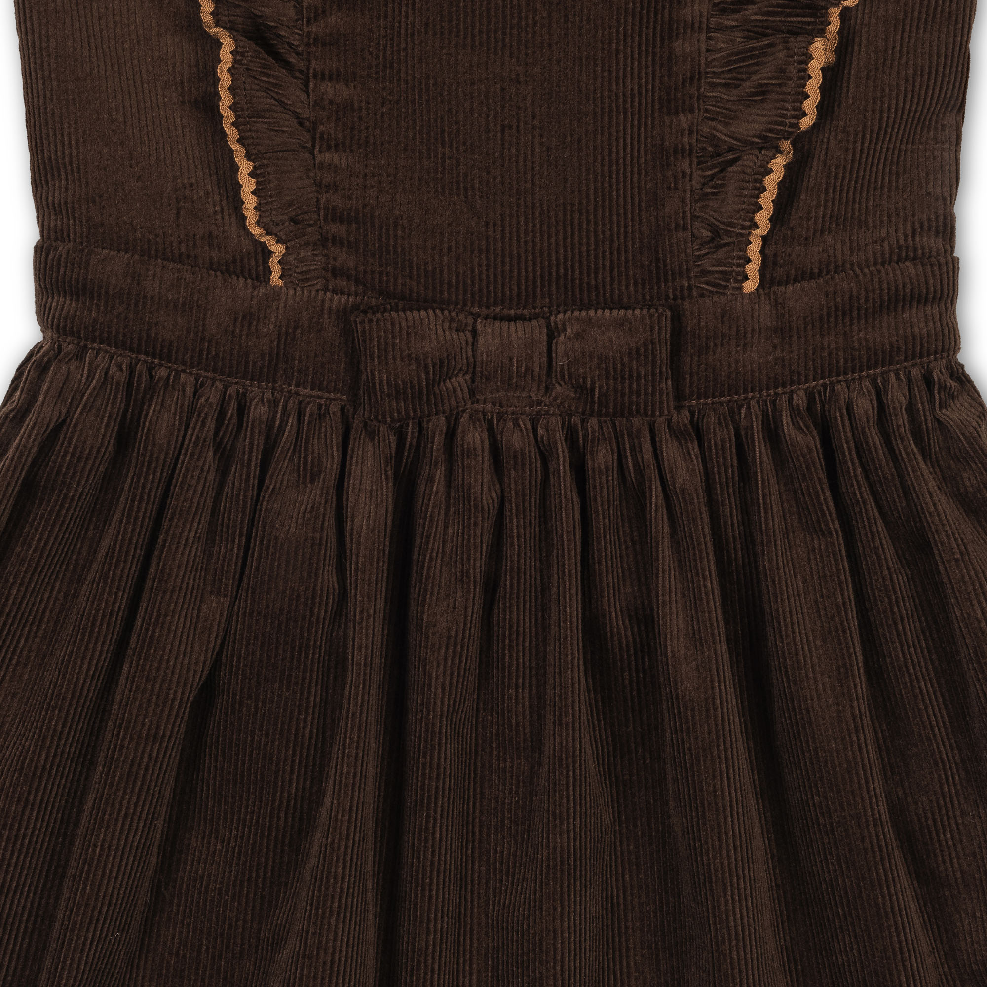 Hope & Henry Girls' Organic Corduroy Ruffle Jumper, Chocolate, 5 Hope & Henry Girls' Organic Corduroy Ruffle Jumper, Chocolate, 5