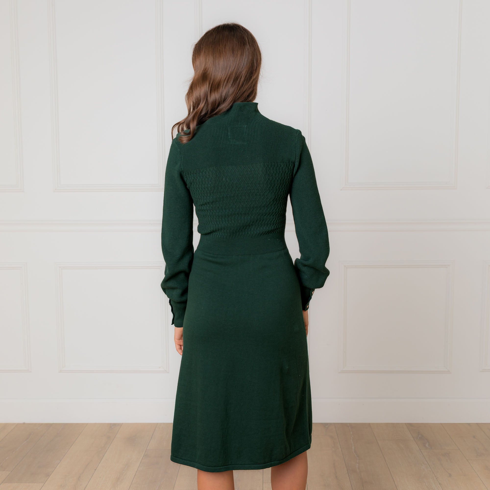 mock neck green dress Miselle Emerald Green Mock Neck Maxi Dress
