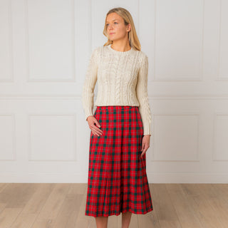 Organic Pleated Midi Skirt