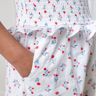 Organic Puff Sleeve Smocked Romper