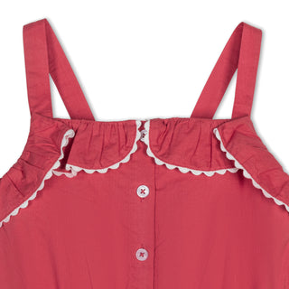 Organic Button Front Ruffle Sundress