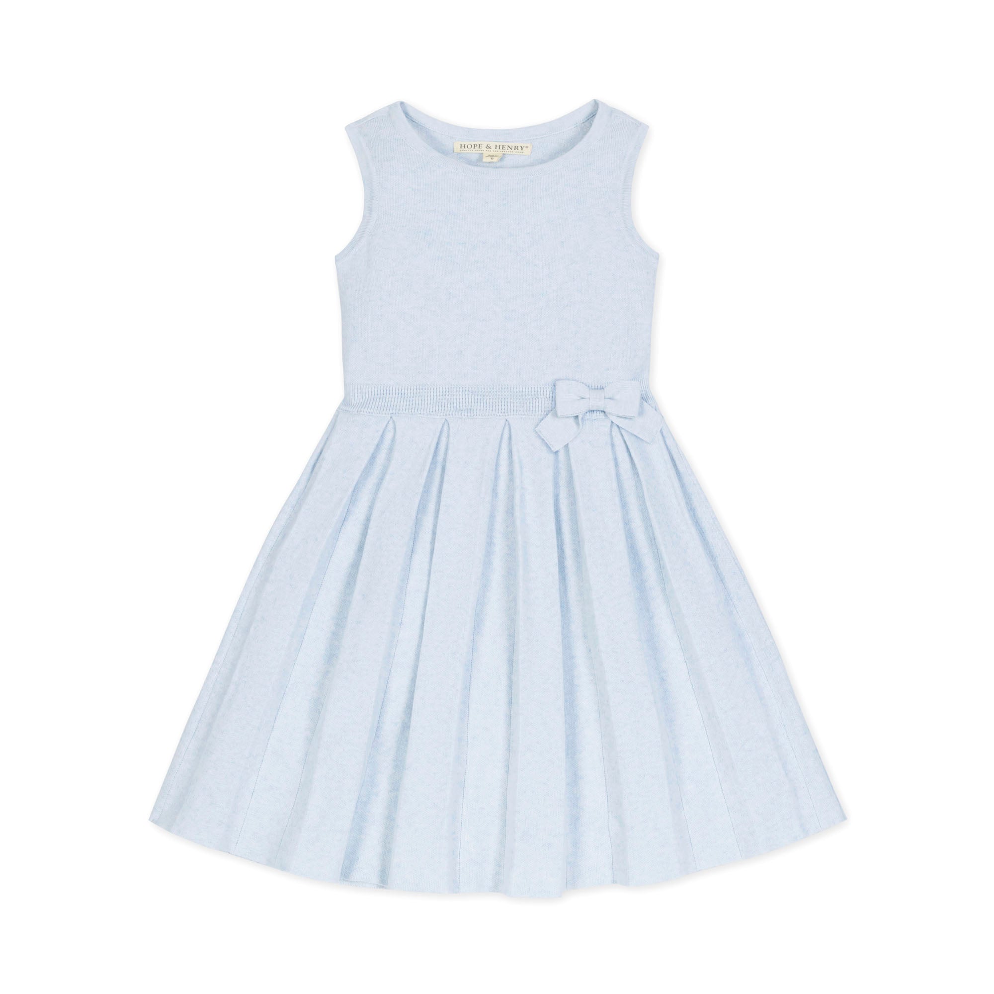 Hope & Henry - Girls Organic Pleated Sweater Dress - 7 / Light Blue Heather Hope & Henry - Girls Organic Pleated Sweater Dress - 7 / Light Blue Heather