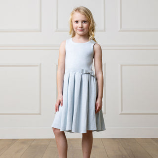 Hope & Henry - Girls Organic Pleated Sweater Dress - 7 / Light Blue Heather Hope & Henry - Girls Organic Pleated Sweater Dress - 7 / Light Blue Heather