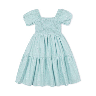 Smocked Bubble Sleeve Dress