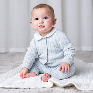 Organic Peter Pan Collar Romper 3-Piece Boxed Gift Set