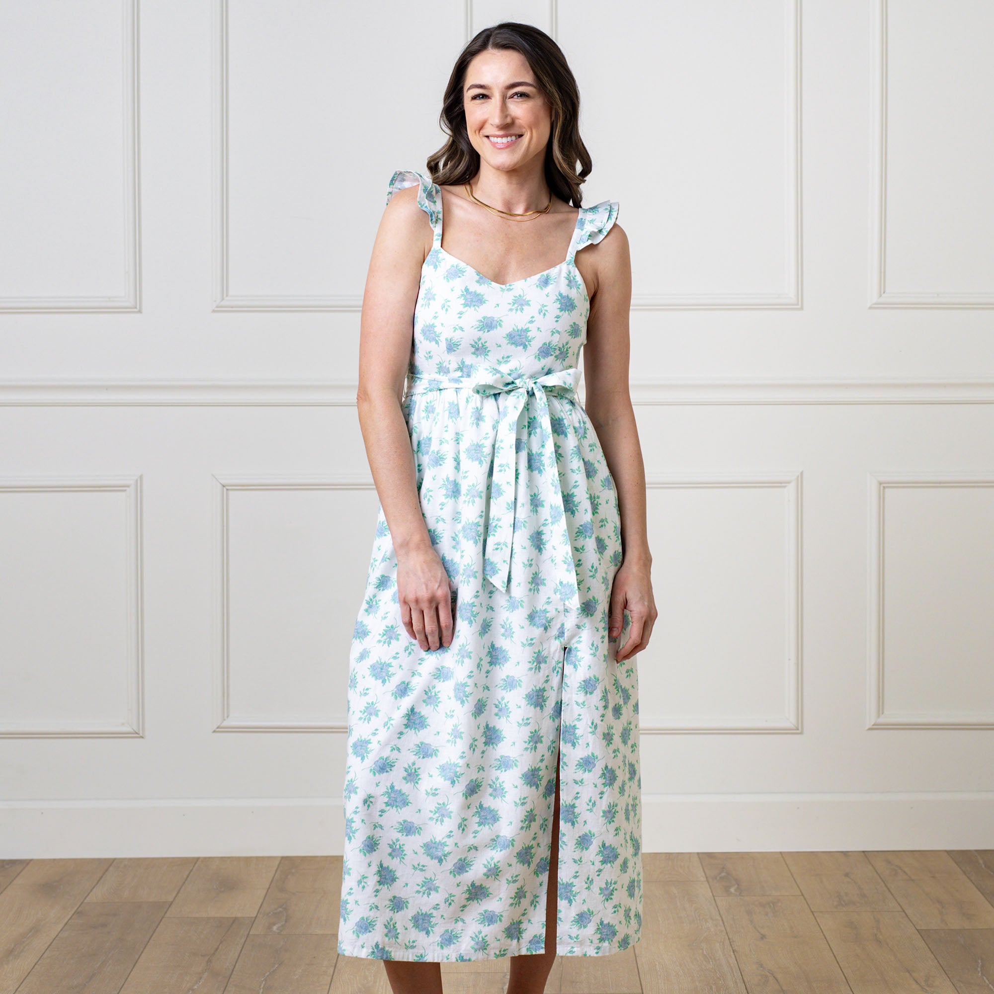 linen party dress Custom Made To Order V-Neck Cinched Waist Linen party Daily Dress plus1x-10xY635