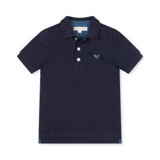 BOYS Navy Organic Pique Polo