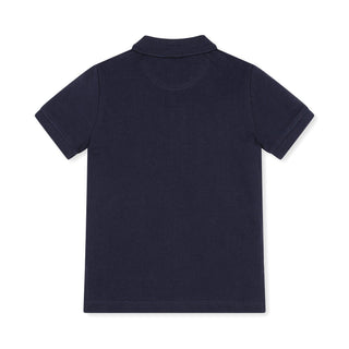 BOYS Navy Organic Pique Polo