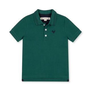 BOYS Green Organic Pique Polo