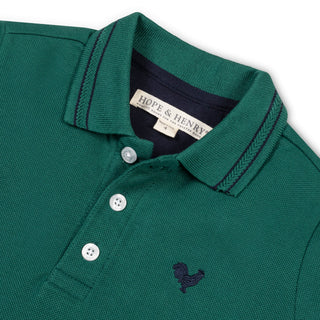BOYS Green Organic Pique Polo