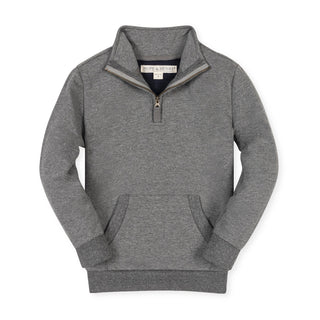 BOYS Dark Gray Heather Organic French Terry Half-Zip