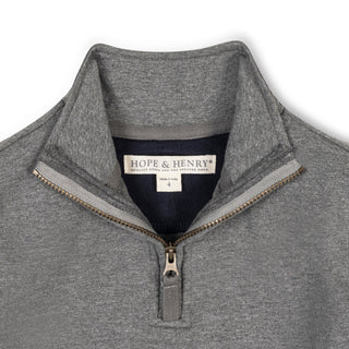 BOYS Dark Gray Heather Organic French Terry Half-Zip