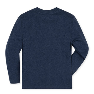BOYS Navy Heather Organic Henley Pocket Tee