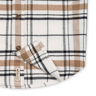 BOYS Soft White Heirloom Plaid Organic Flannel Shirt
