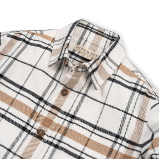 BOYS Soft White Heirloom Plaid Organic Flannel Shirt