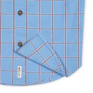 BOYS Blueberry Plaid Organic Stretch Poplin Shirt