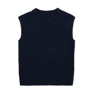 BOYS Navy and Gray Argyle Organic Argyle Sweater Vest
