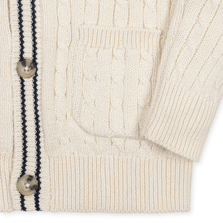 BOYS Ivory Cable Organic Cable Cardigan