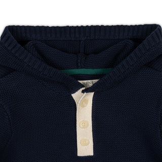 BOYS Navy Colorblock Organic Henley Sweater Hoodie
