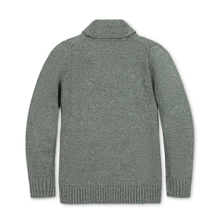 BOYS Dark Green Marl Organic Shawl Collar Sweater