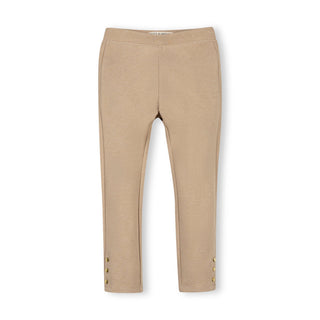 GIRLS Camel Heather Button Cuff Ponte Pant
