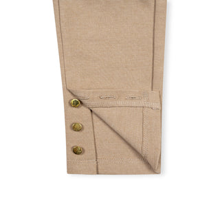 GIRLS Camel Heather Button Cuff Ponte Pant