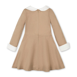 GIRLS Camel Heather French Look Ponte Dress with Bow