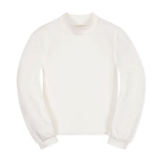 GIRLS Soft White Organic Mock Neck Knit Top