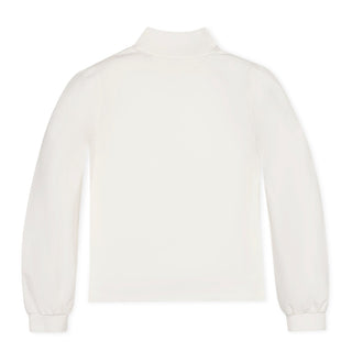GIRLS Soft White Organic Mock Neck Knit Top