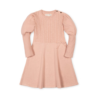 GIRLS Blush Organic Cable Bodice Sweater Dress