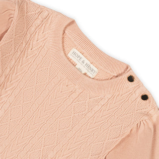 GIRLS Blush Organic Cable Bodice Sweater Dress
