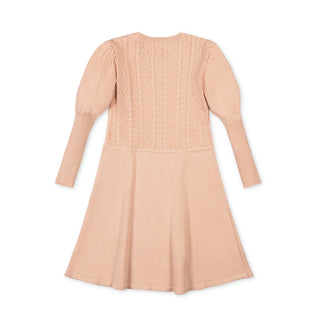 GIRLS Blush Organic Cable Bodice Sweater Dress