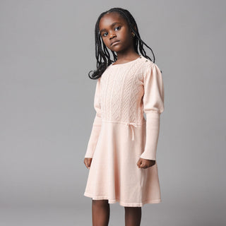 GIRLS Blush Organic Cable Bodice Sweater Dress
