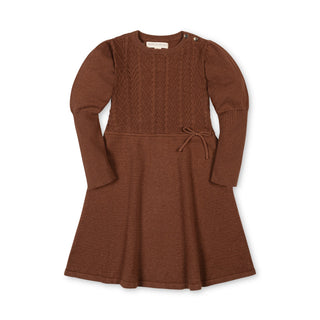 GIRLS Cinnamon Heather Organic Cable Bodice Sweater Dress