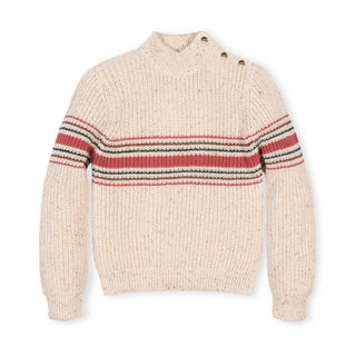 GIRLS Ivory Multi Fleck Organic Mock Neck Sweater