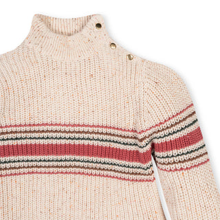 GIRLS Ivory Multi Fleck Organic Mock Neck Sweater