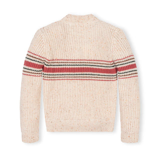 GIRLS Ivory Multi Fleck Organic Mock Neck Sweater