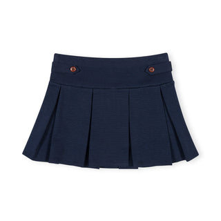 GIRLS Navy Ponte Pleated Skort