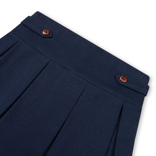 GIRLS Navy Ponte Pleated Skort