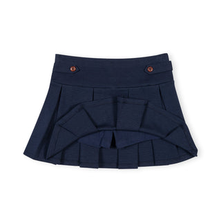 GIRLS Navy Ponte Pleated Skort