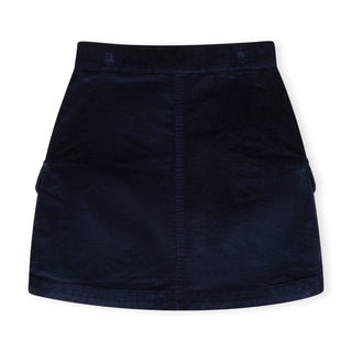 GIRLS Navy Organic Corduroy Button Front Skirt