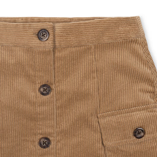 GIRLS Medium Brown Organic Corduroy Button Front Skirt